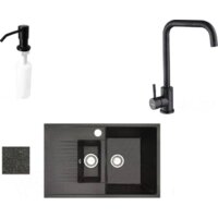 Кухонная мойка БелЭворс Forma R + смеситель W4998-4-22 + дозатор L405F (черный) — Chaika Market
