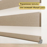 Рулонная электроштора НеоФьюжен Юпитер 260х250 правая (бежевый, черная фурнитура) - Изображение №2 — Chaika Market