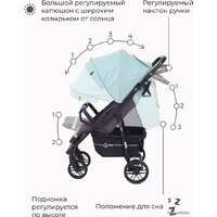 Коляска прогулочная «книга» Rant Vega Star 2022 RA057 (ocean green) - Изображение №19 — Chaika Market