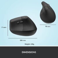 Вертикальная мышь Logitech Lift (графит) - Изображение №9 — Chaika Market