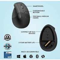 Вертикальная мышь Logitech Lift (графит) - Изображение №6 — Chaika Market