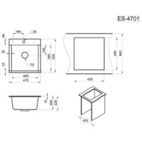 Кухонная мойка Granula ES-4701 (шварц) - Изображение №5 — Chaika Market