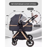 Универсальная коляска Rant Basic Roller Gold RA161 (2 в 1, grey) - Изображение №4 — Chaika Market