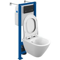 Унитаз подвесной Cersanit City Smart CO DPL EO Slim + Vector 68305 (с кнопкой Estetica черный матовый) - Изображение №2 — Chaika Market