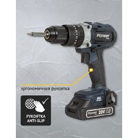 Ударная дрель-шуруповерт Pioneer Tools CID-E2002CB (с 2-мя АКБ, кейс) - Изображение №6 — Chaika Market
