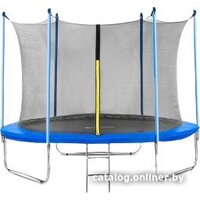 Батут Atlas Sport 312 см - 10ft (с лестницей, внутренняя сетка, синий) — Chaika Market