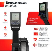 Гребной тренажер Unixfit Air Rower-X Black - Изображение №5 — Chaika Market