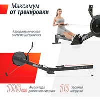 Гребной тренажер Unixfit Air Rower-X Black - Изображение №4 — Chaika Market