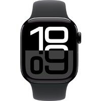 Умные часы Apple Watch Series 10 42 мм (алюминиевый корпус, черный/черный, спортивный силиконовый ремешок S/M) - Изображение №2 — Chaika Market