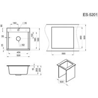 Кухонная мойка Granula ES-5201 (алюминиум) - Изображение №5 — Chaika Market