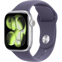 Умные часы Apple Watch Series 11 42 мм (алюминиевый корпус, серебристый/фиолетовый туман, спортивный силиконовый ремешок M/L) — Chaika Market