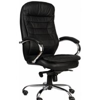 Офисное кресло Everprof Valencia (экокожа, резиновые ролики, черный) — Chaika Market