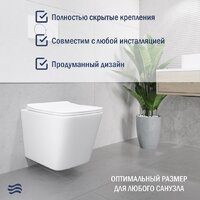 Унитаз подвесной Lauter Square 214903 + GROHE Rapid SL 39504000 (округлая, хром) - Изображение №7 — Chaika Market