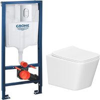 Унитаз подвесной Lauter Square 214903 + GROHE Rapid SL 39504000 (округлая, хром) - Изображение №2 — Chaika Market