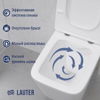 Унитаз подвесной Lauter Square 214903 + GROHE Rapid SL 39504000 (округлая, хром) - Изображение №5 — Chaika Market