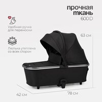 Универсальная коляска Tomix Adele 2 в 1 S760/2 (черный) - Изображение №54 — Chaika Market