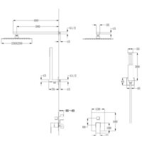 Душевая система  Abber Daheim AF8219B (черный матовый) - Изображение №3 — Chaika Market
