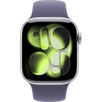 Умные часы Apple Watch Series 11 42 мм (алюминиевый корпус, серебристый/фиолетовый туман, спортивный силиконовый ремешок S/M) - Изображение №2 — Chaika Market