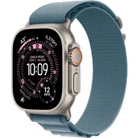 Умные часы Apple Watch Ultra 3 LTE 49 мм (титановый корпус, природный/голубой, текстильный ремешок размера M) — Chaika Market