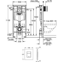 Унитаз подвесной Lauter Square 214903 + GROHE Rapid SL 38772001 (прямоугольная, хром) - Изображение №21 — Chaika Market