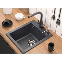 Кухонная мойка Paulmark Kante 40 PM104249-BLM (черный/черный металлик) - Изображение №3 — Chaika Market