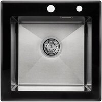 Кухонная мойка ARFEKA ECO AR 500*500 GS BLACK GLASS + SATIN — Chaika Market