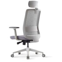 Офисное кресло Bestuhl S30 White Pl с подголовником и рег. подлокотником (черная сетка/серая ткань) - Изображение №12 — Chaika Market