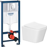 Унитаз подвесной Lauter Square 214903 + GROHE Rapid SL 38721001 (овальная, хром) - Изображение №2 — Chaika Market
