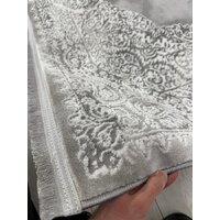 Ковер для жилой комнаты Radjab Carpet Афина Прямоугольник 9017A 12898RK (2x4, Grey/Cream) - Изображение №7 — Chaika Market