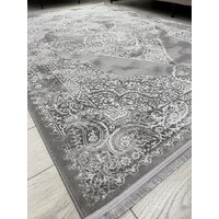 Ковер для жилой комнаты Radjab Carpet Афина Прямоугольник 9017A 12898RK (2x4, Grey/Cream) - Изображение №6 — Chaika Market