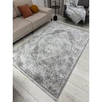 Ковер для жилой комнаты Radjab Carpet Афина Прямоугольник 9017A 12898RK (2x4, Grey/Cream) - Изображение №2 — Chaika Market