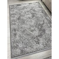 Ковер для жилой комнаты Radjab Carpet Афина Прямоугольник 9017A 12898RK (2x4, Grey/Cream) - Изображение №3 — Chaika Market