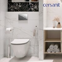 Унитаз подвесной Cersanit City Smart CO DPL EO Slim + Link PRO 68306 (с кнопкой Twins хром глянцевый) - Изображение №6 — Chaika Market