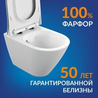 Унитаз подвесной Cersanit City Smart CO DPL EO Slim + Link PRO 68306 (с кнопкой Twins хром глянцевый) - Изображение №10 — Chaika Market