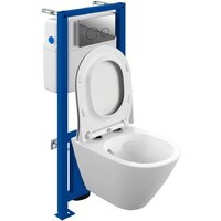 Унитаз подвесной Cersanit City Smart CO DPL EO Slim + Link PRO 68306 (с кнопкой Twins хром глянцевый) - Изображение №2 — Chaika Market