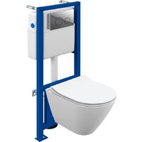 Унитаз подвесной Cersanit City Smart CO DPL EO Slim + Link PRO 68306 (с кнопкой Twins хром глянцевый) — Chaika Market