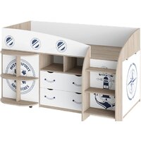 Двухъярусная кровать Трия Немо 180х80 (дуб сонома/белый) - Изображение №2 — Chaika Market