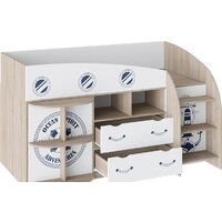 Двухъярусная кровать Трия Немо 180х80 (дуб сонома/белый) - Изображение №3 — Chaika Market