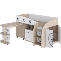 Двухъярусная кровать Трия Немо 180х80 (дуб сонома/белый) - Изображение №4 — Chaika Market