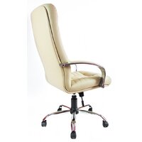 Офисное кресло Деловая обстановка Атлант Хром кожа люкс (бежевый) - Изображение №4 — Chaika Market