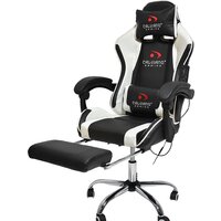 Игровое (геймерское) кресло Calviano Avanti Ultimato (черный/белый, с подножкой) — Chaika Market