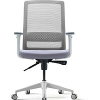 Офисное кресло Bestuhl S30 White Pl без подголовника и рег. подлокотником (черная сетка/серая ткань) - Изображение №2 — Chaika Market