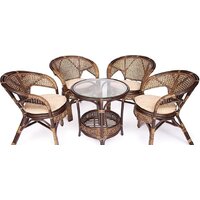 Обеденная группа TetChair Pelangi 02/15 4 кресла (грецкий орех) — Chaika Market