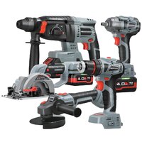  Profipower ProfiSet-5F18 E0267 (болгарка, гайковерт, перфоратор, шуруповерт, циркулярка, 3 АКБ, кейс) — Chaika Market