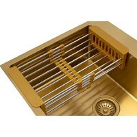 Кухонная мойка ARFEKA Eco AR мойка 450*500, коландер, дозатор Gold - Изображение №6 — Chaika Market